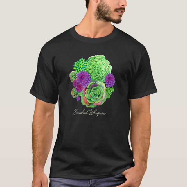 Camiseta Engraçado Suculento Whisperer Plant Lover, homens  (Frente)