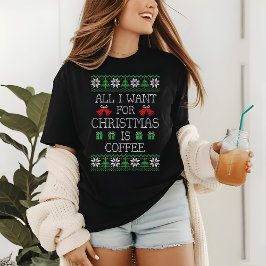 Camiseta Engraçado Sueco de Natal Feio Knit de Café
