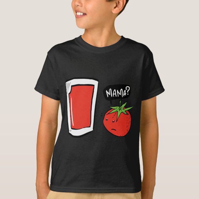 Camiseta Engraçado Sumo De Tomate Vegan E Salada (Frente)
