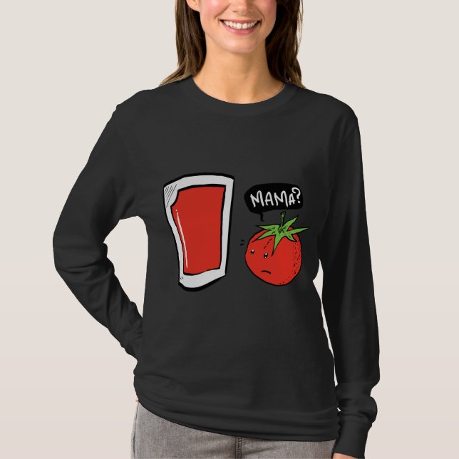 Camiseta Engraçado Sumo De Tomate Vegan E Salada (Frente)