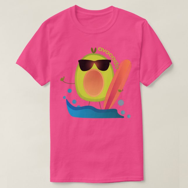 Camiseta Engraçado surfando doce Engraçado Avocado (Frente do Design)