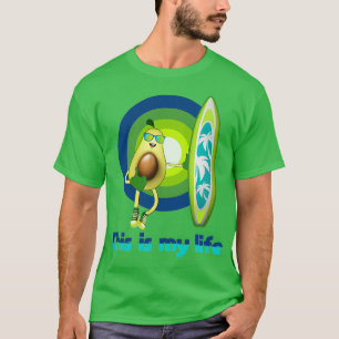 Camiseta engraçado surfar em abacate engraçado Eu adoro ess