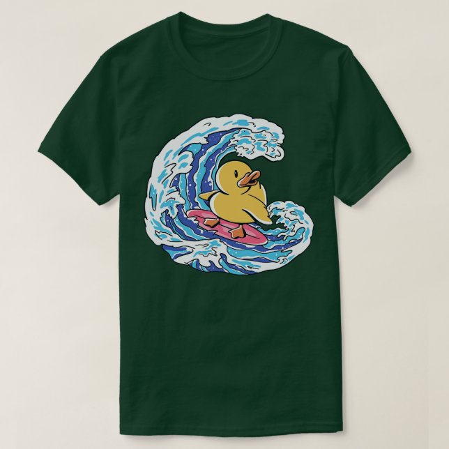 Camiseta Engraçado Surfing Rubber Ducky Excelente Wave Ill  (Frente do Design)