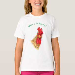 Camiseta Engraçado Surpreendido Galo Curioso - O que é t