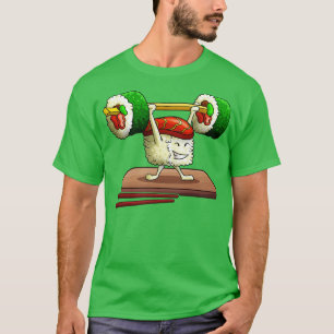 Camiseta Engraçado Sushi Levantando Bonita Comida Sushi Sal
