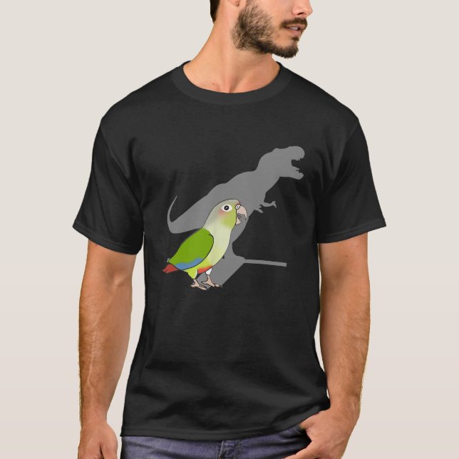 Camiseta Engraçado T-Rex Cinnamon Conure Dinossauro Papagai (Frente)