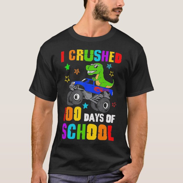 Camiseta Engraçado T rex Dinossaur Andando Monstrando Crian (Frente)