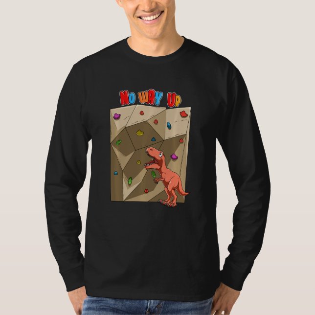 Camiseta Engraçado T Rex Dinossaur Bouldering E Rock Escala (Frente)