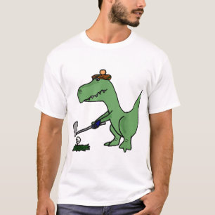Camiseta Engraçado T Rex Dinossaur Jogando Golfe