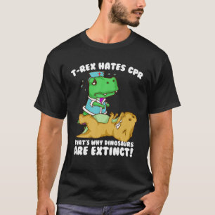 Camiseta Engraçado T rex odeia homens dotados de CPR Mulher