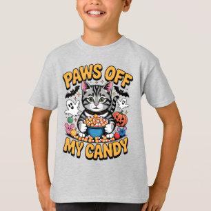 Camiseta Engraçado Tabby Cat Halloween, Peças Do Meu Docinh