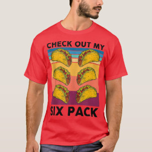 Camiseta Engraçado Taco 6 Pack Taco Gym Comida Meia Fitn