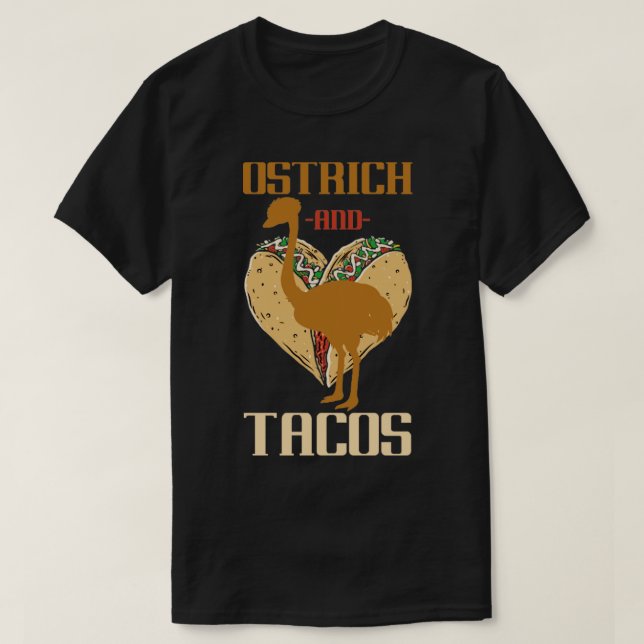 Camiseta Engraçado Taco Gift Mexicano Alegadamente Ostrich (Frente do Design)