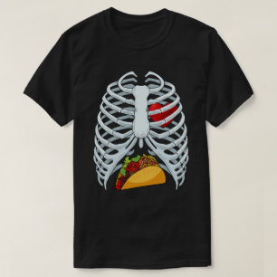 Camiseta Engraçado Taco Skeleton Rib Cage Halloween Costume