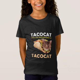 Camiseta Engraçado Tacocat Taco Gato Ortografado Para Trás