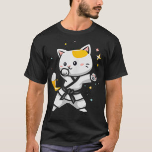 Camiseta Engraçado Taekwondo Jogador de Gato Mulheres Homen