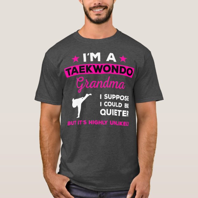Camiseta Engraçado Taekwondo Vovó Karate Artes Marciais (Frente)