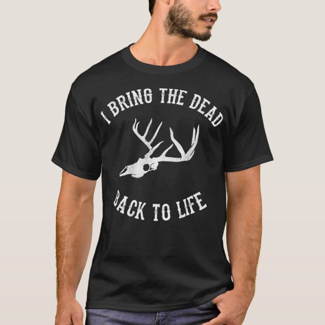 Camiseta Engraçado Taidermy Deer Skull (Frente)