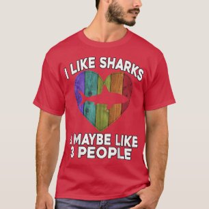 Camiseta Engraçado Tambor Eu Gosto De Tubarões E Talvez Com