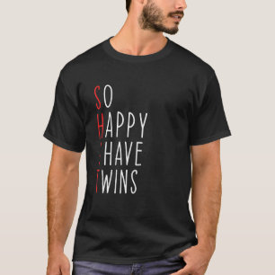 Camiseta Engraçado Tão Feliz Que Tenho Gêmeos Mãe De G