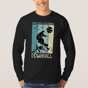 Camiseta Engraçado Tee Snowboard Descida Winter Sports L