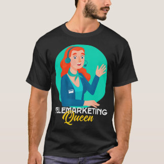 Camiseta Engraçado Telemarketing Queen Skilt Sales Represen