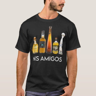 Camiseta Engraçado Tendência Álcool Sarcástico Mis Amigos T