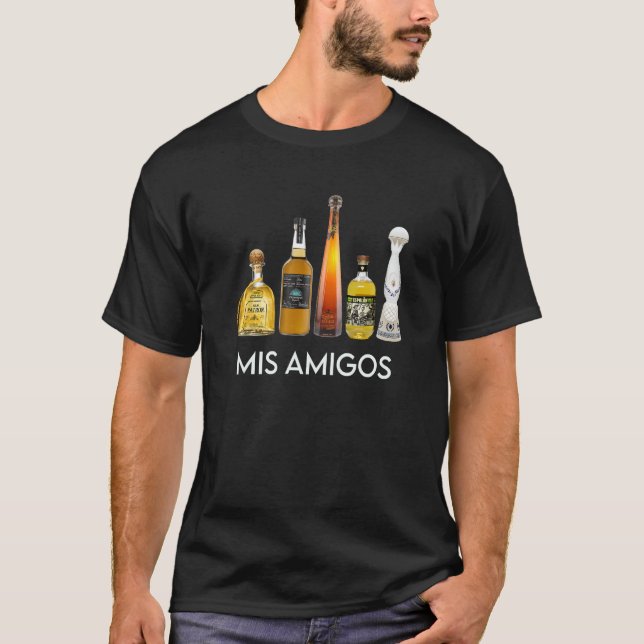 Camiseta Engraçado Tendência Álcool Sarcástico Mis Amigos T (Frente)
