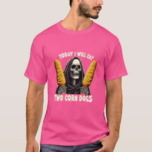 Camiseta Engraçado Tendy Skeleton Meme Hoje Vou Comer Duas