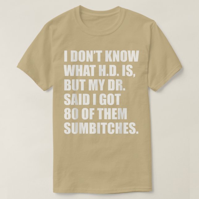 Camiseta Engraçado, tenho 80 sumbitches. (Frente do Design)