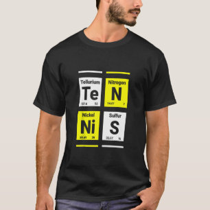 Camiseta Engraçado Tênis Periódico de Química do Elemento d