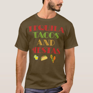 Camiseta Engraçado Tequila Tacos Siestas Comida de álcool P