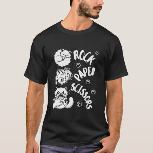 Camiseta Engraçado Tesoura De Papel De Gato Brincadeira Gat