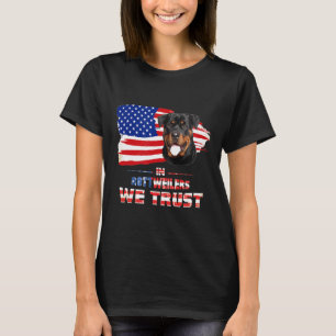 Camiseta Engraçado Teto Rottweiler Com Orgulho Da Bandeira