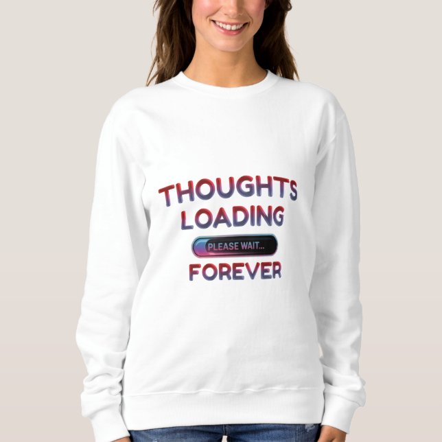 Camiseta Engraçado "Thoughts Loading" - Dia Preguiçoso (Frente)