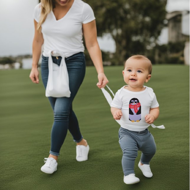 Camiseta Engraçado Thuglife Penguin Baby Fine Jersey (Criador carregado)