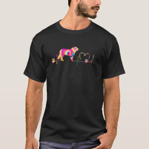 Camiseta Engraçado Tie Dye Heart Beat Bernese Mountain Dog 
