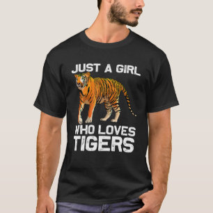 Camiseta Engraçado Tiger Girl Art Para Mulheres Mãe Tiger L