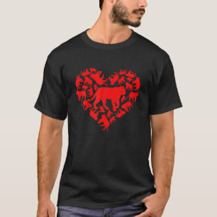 Camiseta Engraçado Tiger Lover Hearts Dia de os namorados C