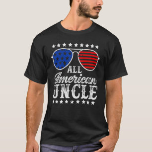 Camiseta Engraçado Tio Americano Óculos De Sol USA 4º De Ju