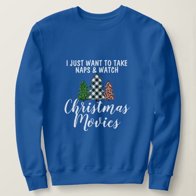 Camiseta Engraçado tirar soneca e assistir filmes de Natal  (Frente do Design)