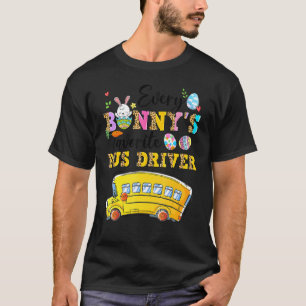 Camiseta Engraçado Todos os Ônibus favoritos de Bunny Feliz