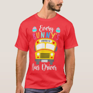 Camiseta Engraçado Todos os Ônibus favoritos de Bunny Feliz