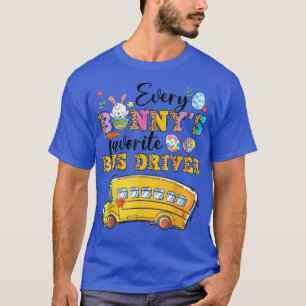 Camiseta Engraçado Todos os Ônibus favoritos de Bunny Feliz