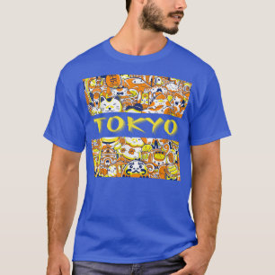 Camiseta Engraçado Tóquio Japão Bonito Gato de Animação Jap