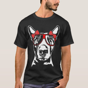 Camiseta Engraçado Touro Terrier Menina mãe dama de cão Pu