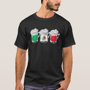Camiseta Engraçado Três Óculos De Cerveja Mexicanos Pride D