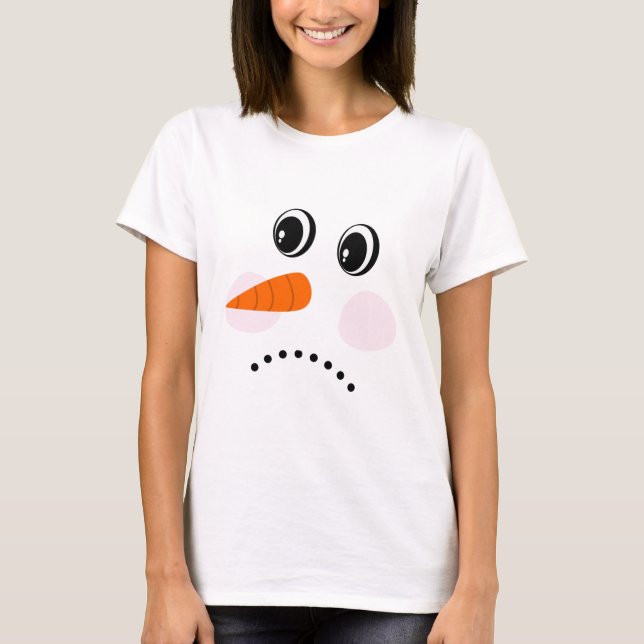 Camiseta Engraçado Triste/Cara de Neve (Frente)