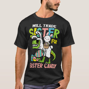 Camiseta Engraçado Trocará Irmã Por Doces De Páscoa Meninos