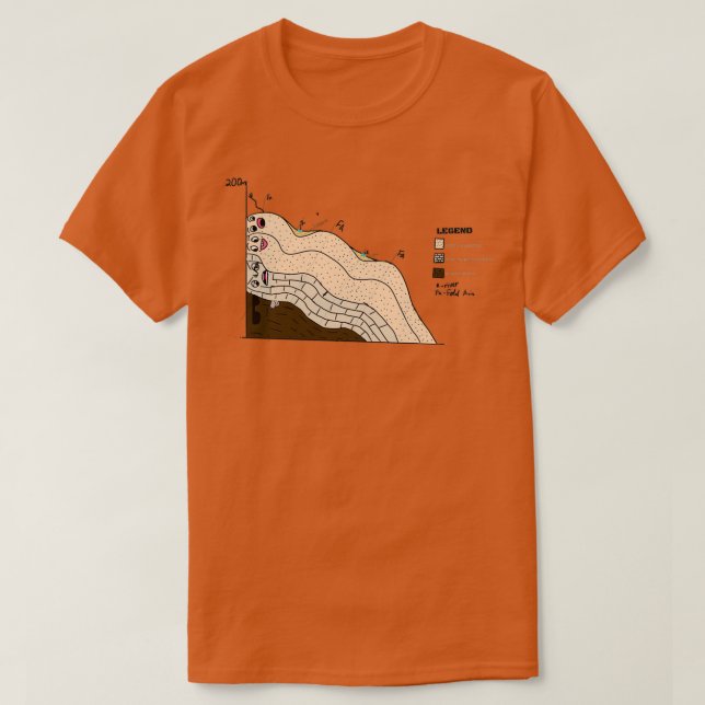Camiseta Engraçado Troço Geológico para Estudante de Geolog (Frente do Design)